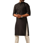 Designer Black Silk Kurta Pajama Set for Men | Partywear Indian Ethnic Outfit